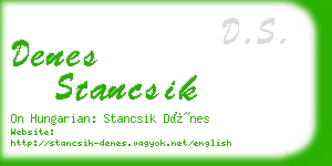 denes stancsik business card